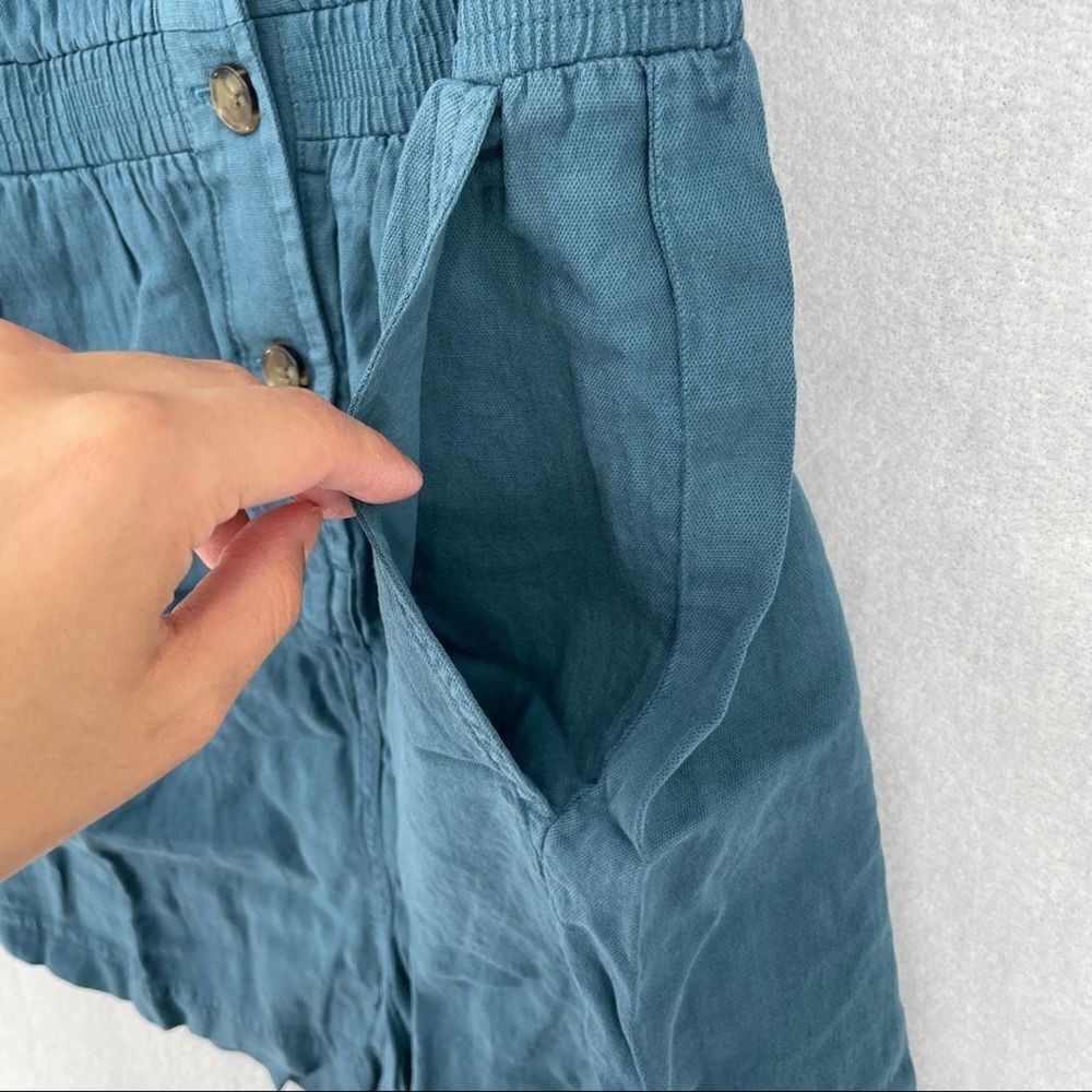 Faherty Teal Button-Up Romper - image 8